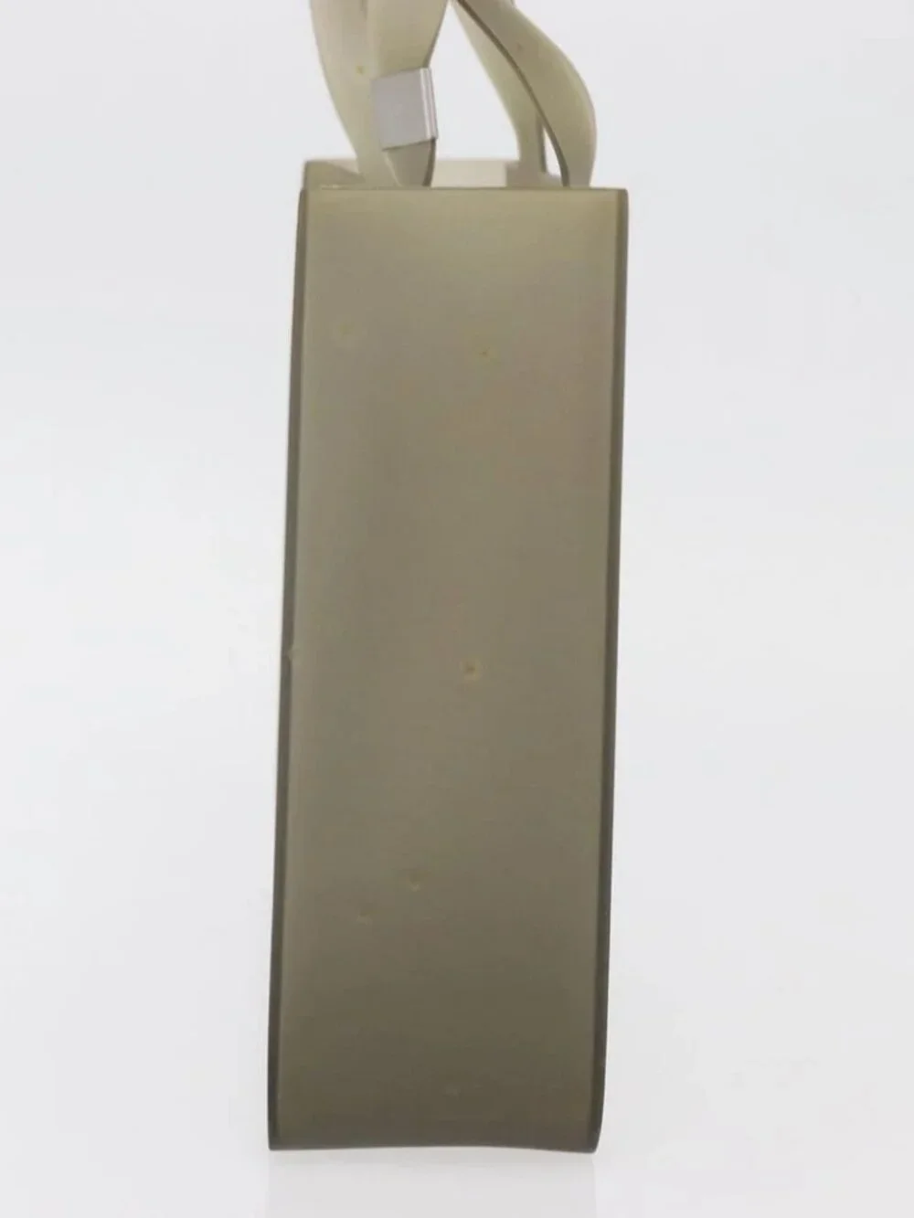 CHANEL Tote Bag Rubber Gray Silver CC Auth 176921